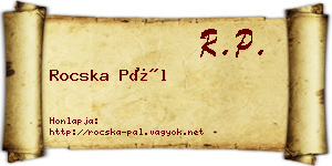 Rocska Pál névjegykártya